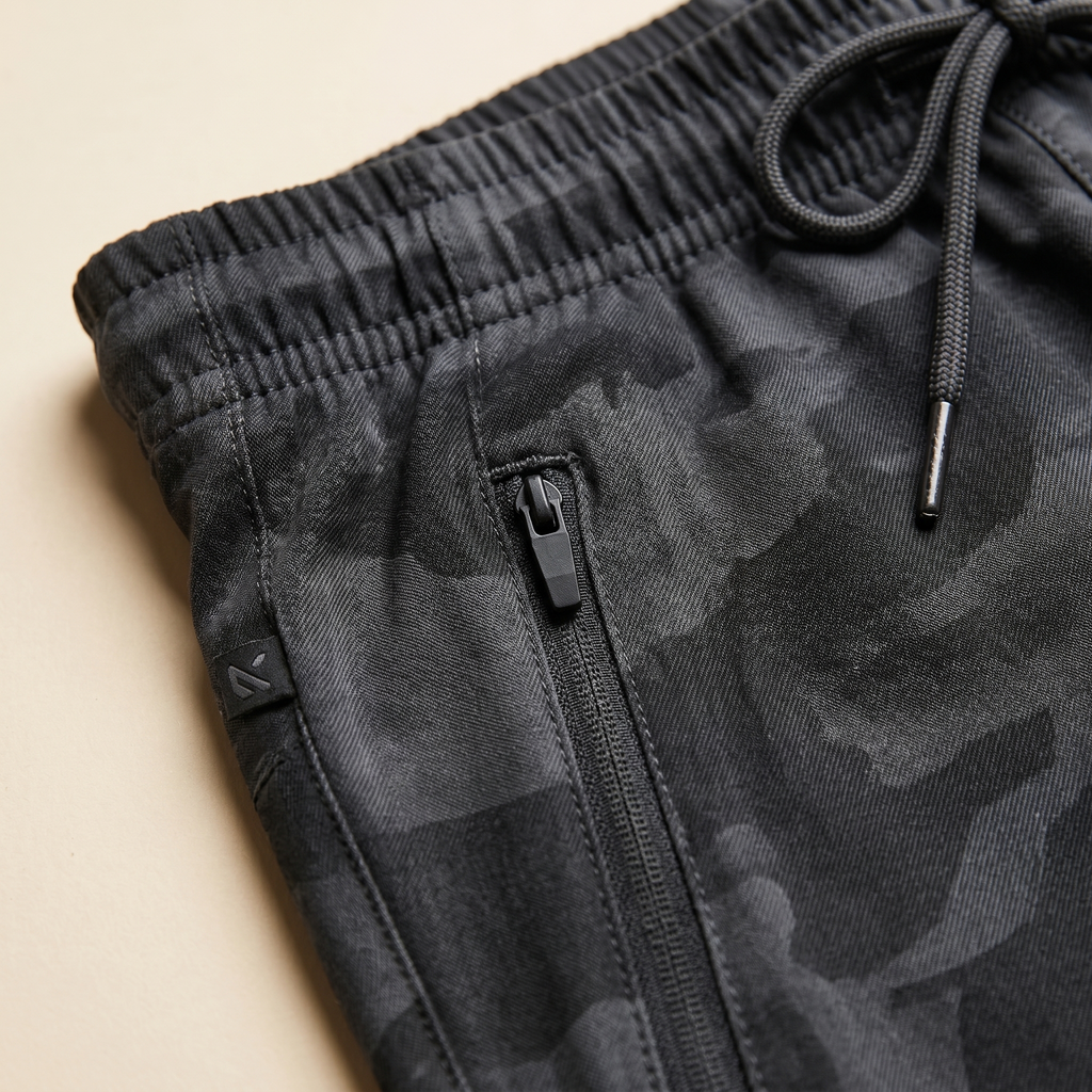 מכנס Camo Zip אפור